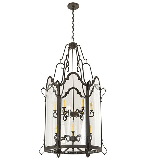 2nd Ave Lighting Dubrek 33" Wide 12 LT Foyer Lantern in Old Wrought Iron Finish