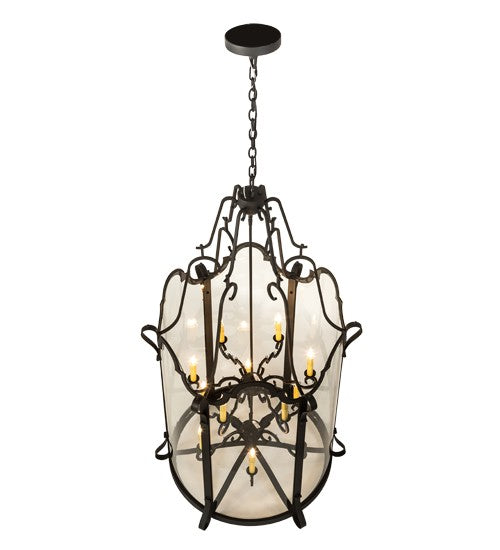 2nd Ave Lighting Dubrek 33" Wide 12 LT Foyer Lantern in Old Wrought Iron Finish