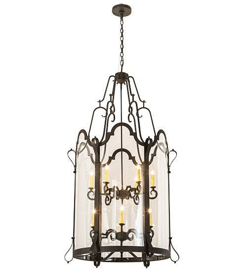 2nd Ave Lighting Dubrek 33" Wide 12 LT Foyer Lantern in Old Wrought Iron Finish