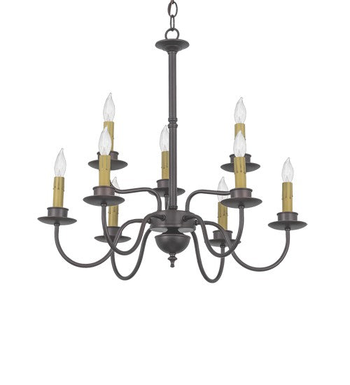 2nd Ave Lighting Ean 24" Wide Two Tier 9 LT Chandelier in Mahogany Bronze