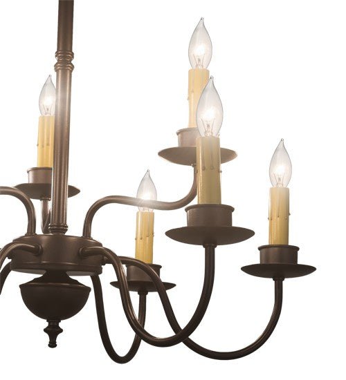 2nd Ave Lighting Ean 24" Wide Two Tier 9 LT Chandelier in Mahogany Bronze