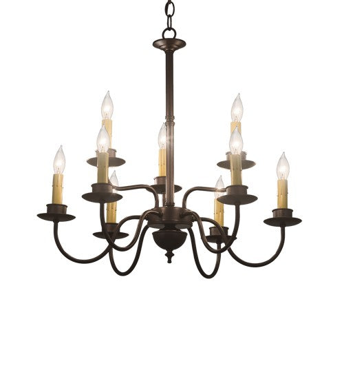 2nd Ave Lighting Ean 24" Wide Two Tier 9 LT Chandelier in Mahogany Bronze