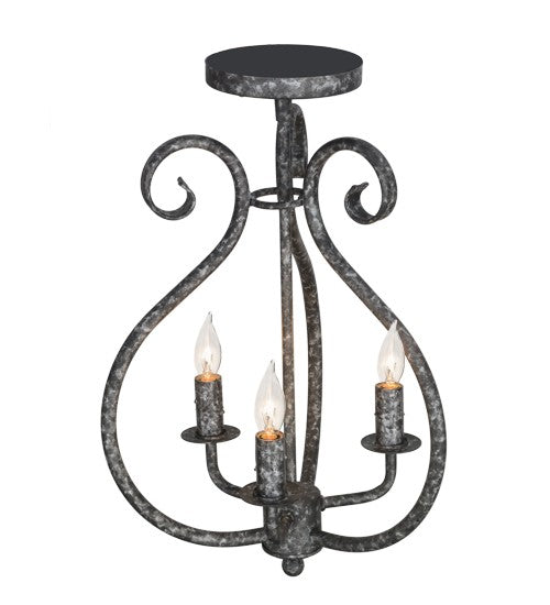 2nd Ave Lighting Easton 12" Wide 3 Light Flushmount in Graphite Pewter Finish