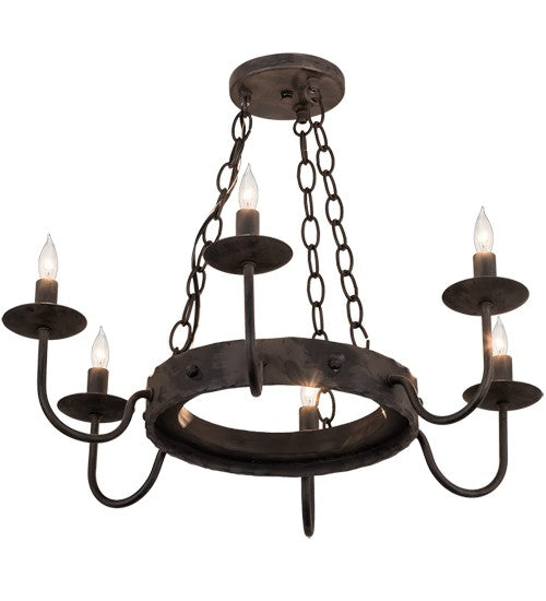 2nd Ave Lighting Edinburgh 24" Wide Chandelier in Costello Black
