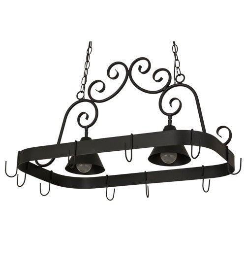 2nd Ave Lighting Elana 32" Long 2 LT Pot Rack in Blackwash Finish