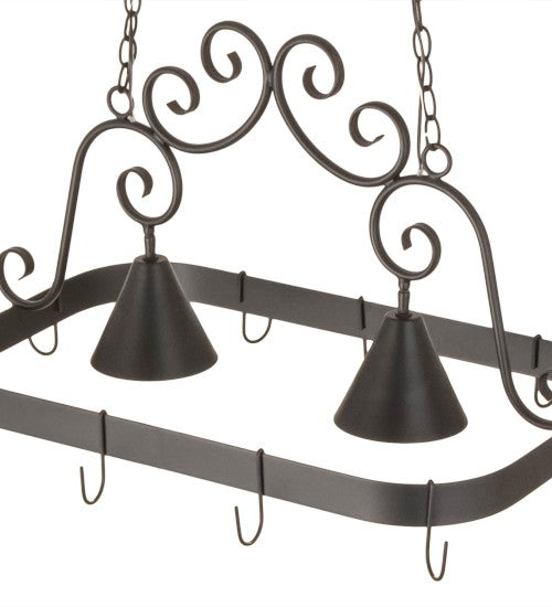 2nd Ave Lighting Elana 32" Long 2 LT Pot Rack in Blackwash Finish