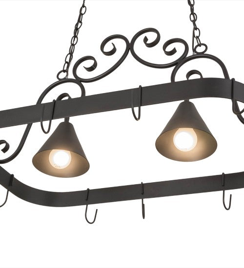2nd Ave Lighting Elana 32" Long 2 LT Pot Rack in Blackwash Finish