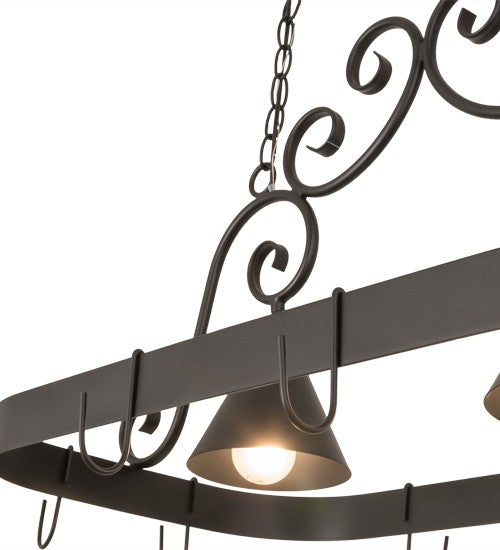 2nd Ave Lighting Elana 32" Long 2 LT Pot Rack in Blackwash Finish