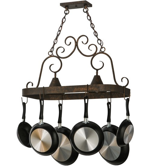 2nd Ave Lighting Elana 32" Long 2 LT Pot Rack in Gilded Tobacco Finish