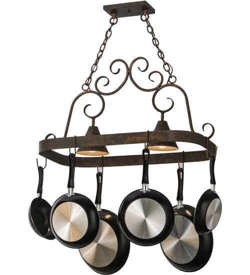 2nd Ave Lighting Elana 32" Long 2 LT Pot Rack in Gilded Tobacco Finish