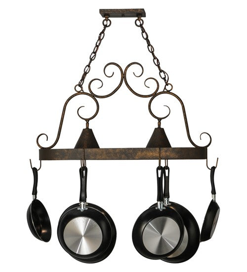 2nd Ave Lighting Elana 32" Long 2 LT Pot Rack in Gilded Tobacco Finish