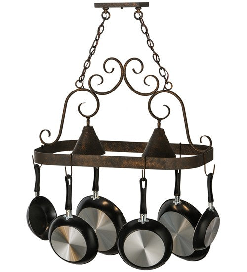 2nd Ave Lighting Elana 32" Long 2 LT Pot Rack in Gilded Tobacco Finish