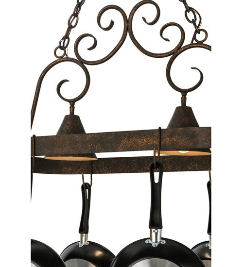 2nd Ave Lighting Elana 32" Long 2 LT Pot Rack in Gilded Tobacco Finish