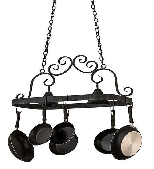2nd Ave Lighting Elana 32" Long 2 Light Pot Rack in Antique Iron Gate Finish