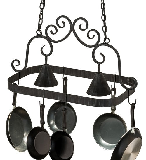 2nd Ave Lighting Elana 32" Long 2 Light Pot Rack in Antique Iron Gate Finish
