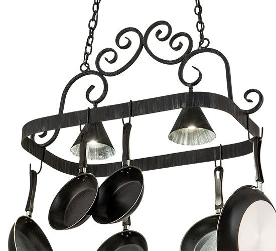 2nd Ave Lighting Elana 32" Long 2 Light Pot Rack in Antique Iron Gate Finish