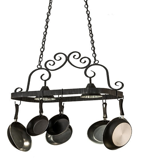2nd Ave Lighting Elana 32" Long 2 Light Pot Rack in Antique Iron Gate Finish