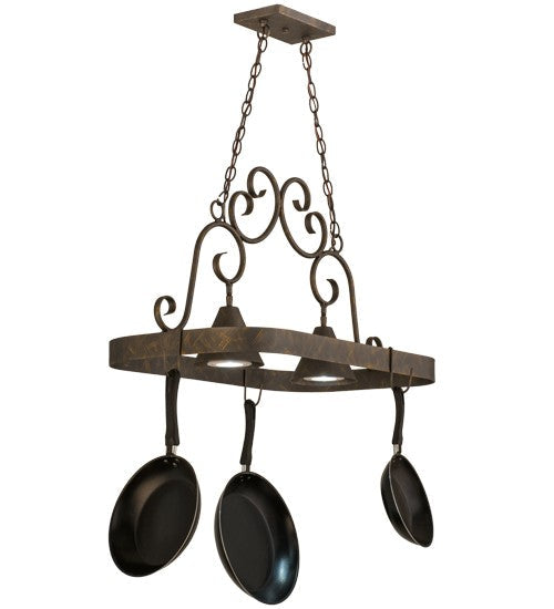 2nd Ave Lighting Elana 32" Long 2 Light Pot Rack in French Bronze