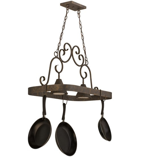2nd Ave Lighting Elana 32" Long 2 Light Pot Rack in French Bronze