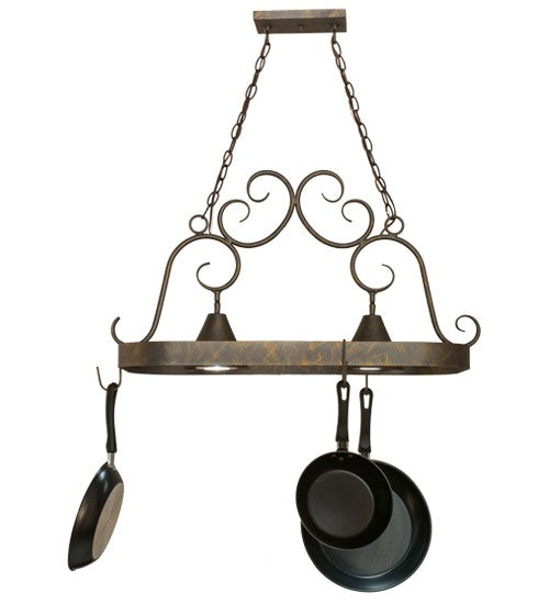 2nd Ave Lighting Elana 32" Long 2 Light Pot Rack in French Bronze