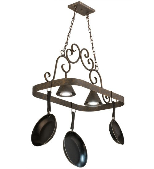 2nd Ave Lighting Elana 32" Long 2 Light Pot Rack in French Bronze