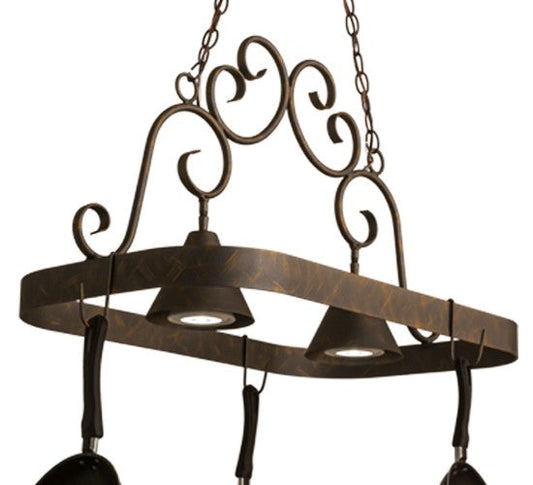 2nd Ave Lighting Elana 32" Long 2 Light Pot Rack in French Bronze