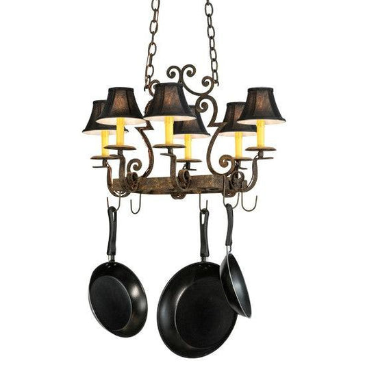 2nd Ave Lighting Elara 28" Long 6 LT Pot Rack in Antiquity Finish