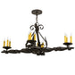 2nd Ave Lighting Elianna 42" Wide 12 LT Oblong Chandelier in Textured Chestnut Finish