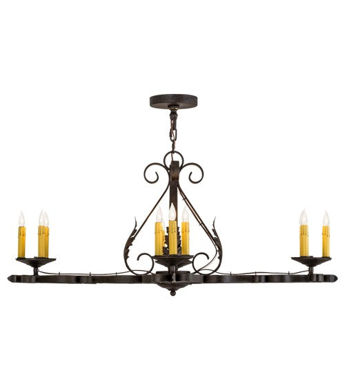2nd Ave Lighting Elianna 42" Wide 12 LT Oblong Chandelier in Textured Chestnut Finish