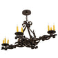 2nd Ave Lighting Elianna 42" Wide 12 LT Oblong Chandelier in Textured Chestnut Finish