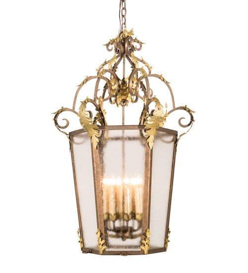 2nd Ave Lighting Elisa 25" Wide 8 Light Pendant in Light Tobacco and Antique Gold Finish