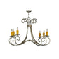 2nd Ave Lighting Elon 34.5" Wide 6 Light Chandelier in Brushed Nickel Finish