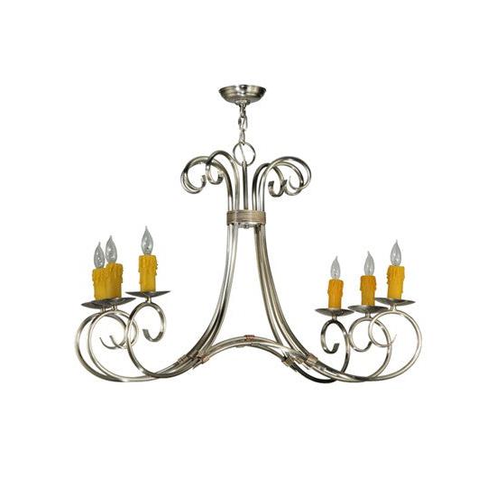 2nd Ave Lighting Elon 34.5" Wide 6 Light Chandelier in Brushed Nickel Finish