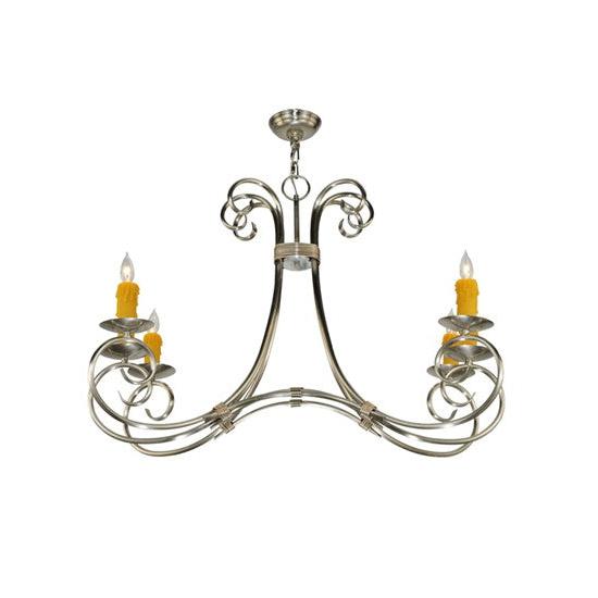 2nd Ave Lighting Elon 34.5" Wide 6 Light Chandelier in Brushed Nickel Finish