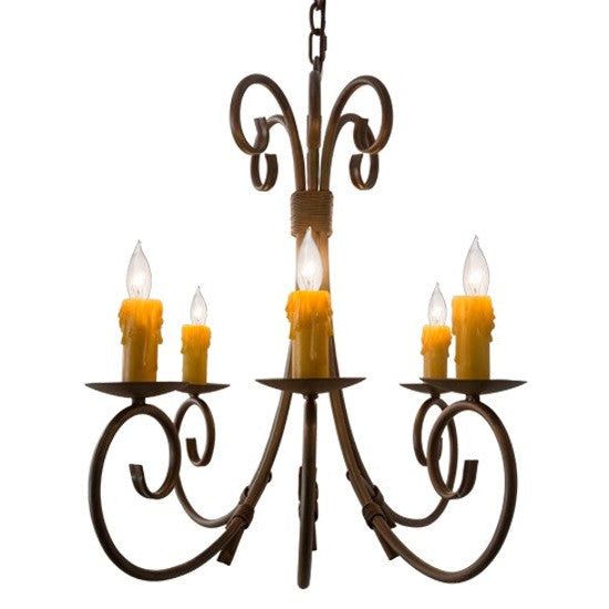 2nd Ave Lighting Elon 36" Long 6 Light Oblong Chandelier in Cortez Gold Finish