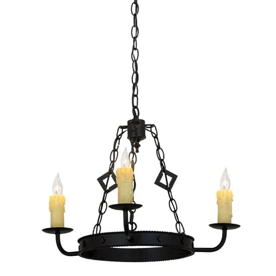 2nd Ave Lighting Elvita 24" 3-Light Blackwash Chandelier