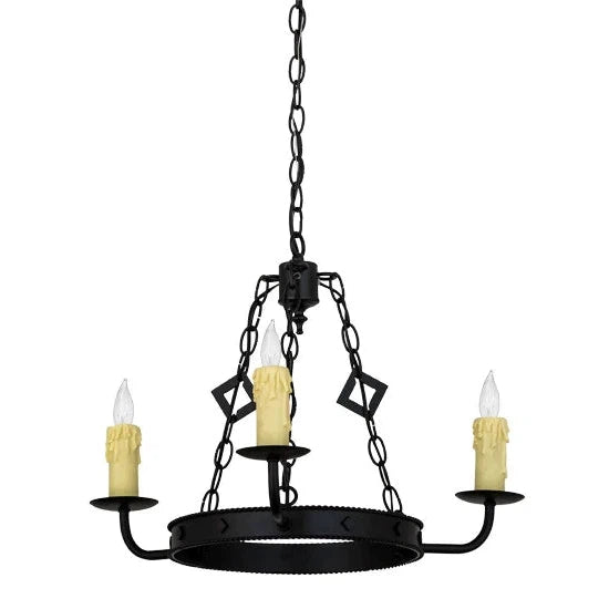 2nd Ave Lighting Elvita 24" 3-Light Blackwash Chandelier