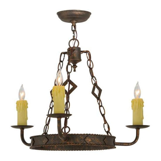 2nd Ave Lighting Elvita 24" Wide 3 Light Chandelier in Gilded Tobacco Finish