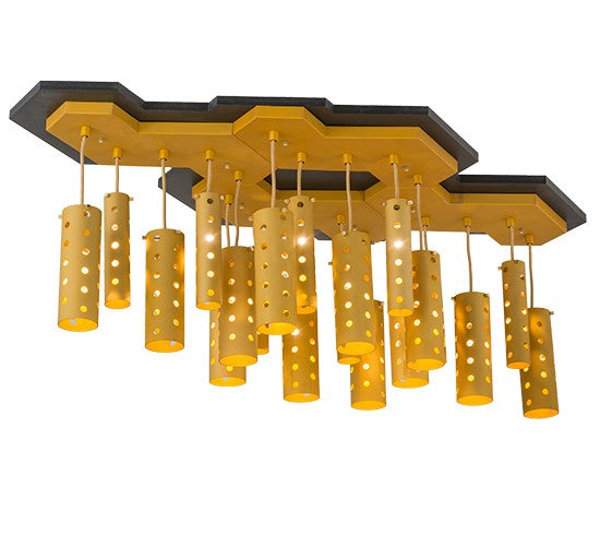 2nd Ave Lighting Emmentaler 51" Long 20 LT Oblong Pendant in Anodized Gold Finish