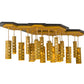2nd Ave Lighting Emmentaler 51" Long 20 LT Oblong Pendant in Anodized Gold Finish