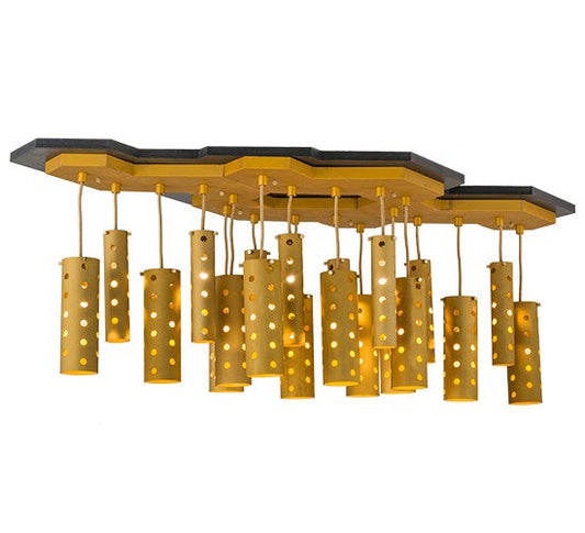 2nd Ave Lighting Emmentaler 51" Long 20 LT Oblong Pendant in Anodized Gold Finish