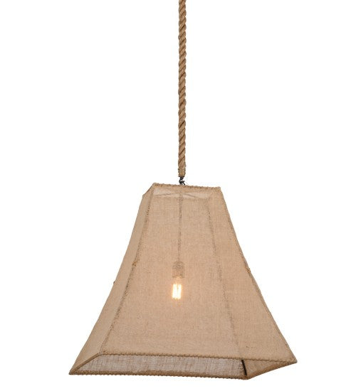 2nd Ave Lighting Empire 28" Square Bell Textrene Pendant With Solar Black Finish