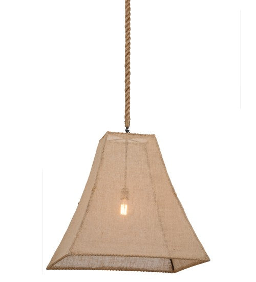 2nd Ave Lighting Empire 28" Square Bell Textrene Pendant With Solar Black Finish