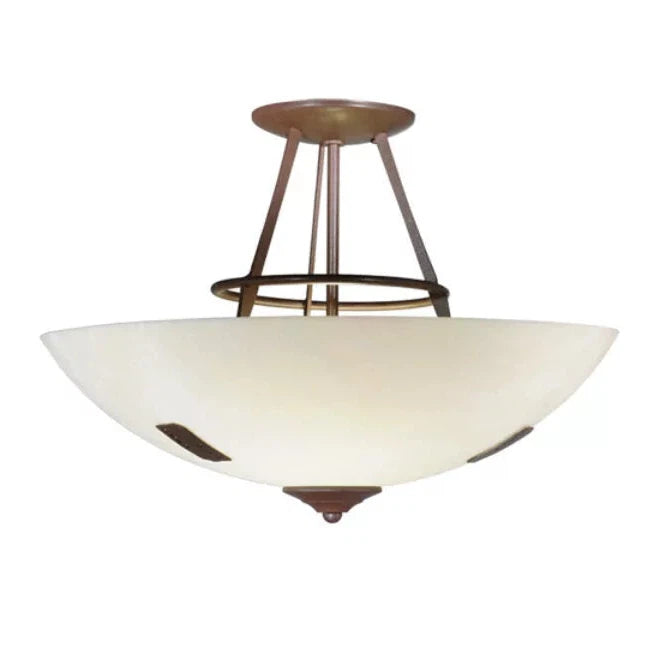 2nd Ave Lighting Essence 18" Whitestone Idalight Shade Cafe Noir Semi-Flush Mount Lighting