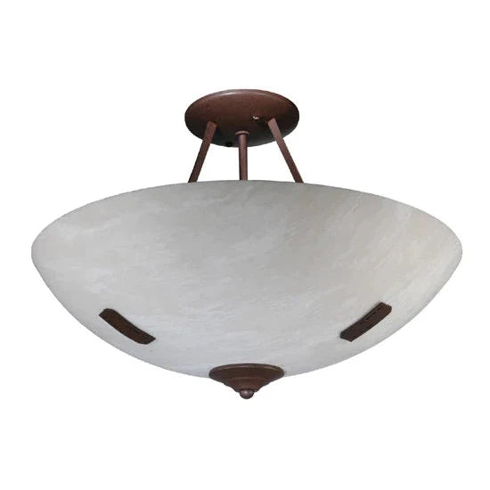 2nd Ave Lighting Essence 18" Whitestone Idalight Shade Cafe Noir Semi-Flush Mount Lighting