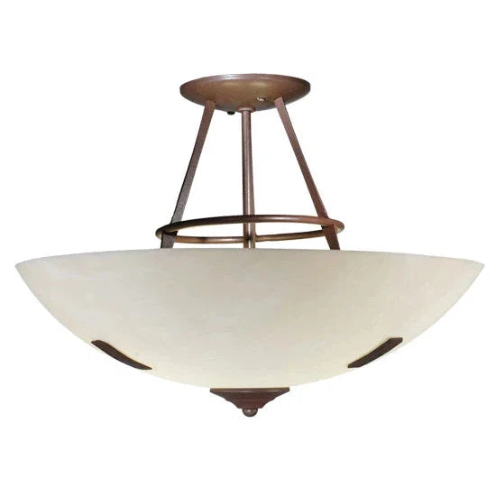 2nd Ave Lighting Essence 18" Whitestone Idalight Shade Cafe Noir Semi-Flush Mount Lighting