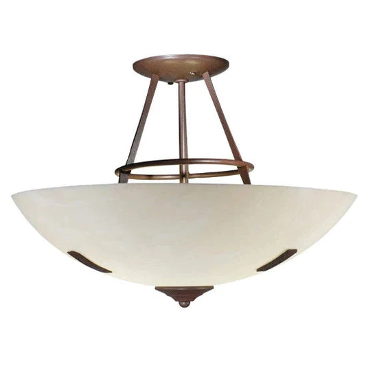 2nd Ave Lighting Essence 18" Whitestone Idalight Shade Cafe Noir Semi-Flush Mount Lighting