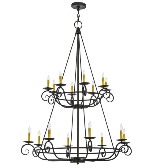 2nd Ave Lighting Estrella 45" Wide 16 LT Two Tier Chandelier in Antique Iron Gate Finish