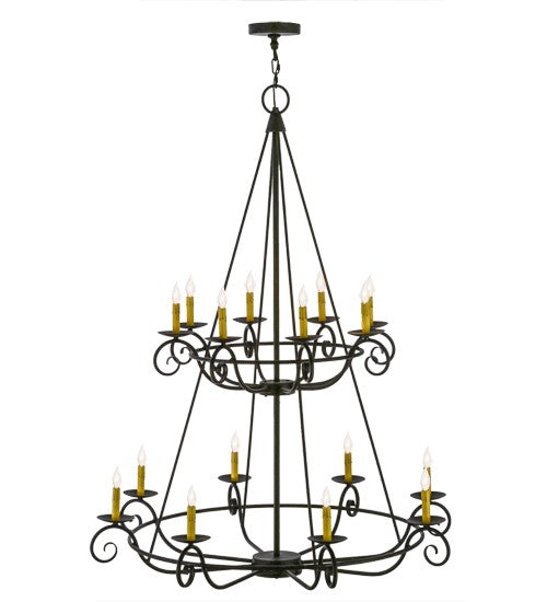 2nd Ave Lighting Estrella 45" Wide 16 LT Two Tier Chandelier in Antique Iron Gate Finish