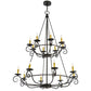 2nd Ave Lighting Estrella 45" Wide 16 LT Two Tier Chandelier in Antique Iron Gate Finish